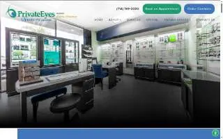Private Eyes Optometry website
