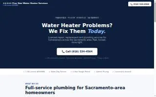 Five Star Water Heater Services website