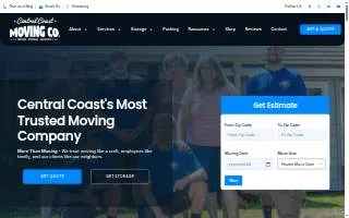 Central Coast Moving & Storage website