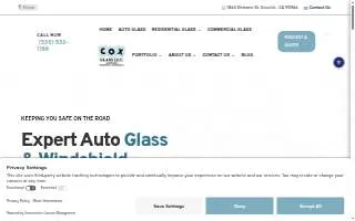 Cox Glass LLC website