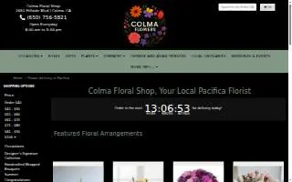 Colma Floral Shop website