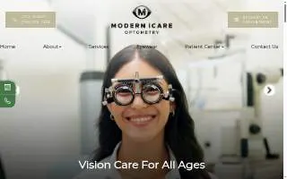 Modern iCare Optometry website