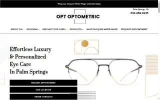 Opt Optometric Palm Springs website