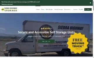 Sierra Highway Self Storage website