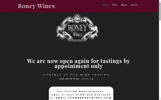 Roney Wines website
