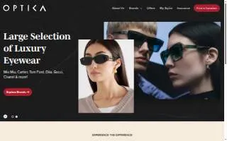 Optica Optometry Vision Center website
