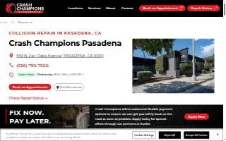 Crash Champions Collision Repair Pasadena website