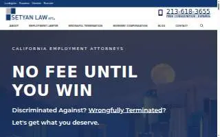 Setyan Law - Pasadena Employment Lawyers website