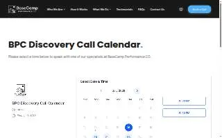 BaseCamp Performance Collective website