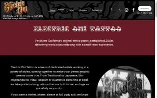 Electric Oni Tattoo website