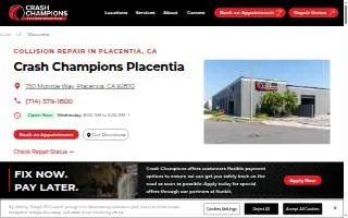 Crash Champions Collision Repair Placentia website