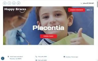 Happy Braces Orthodontics, Placentia website
