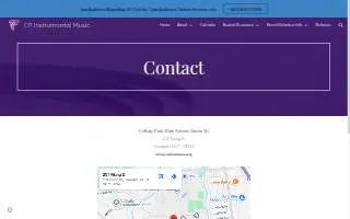 College Park Instrumental Music website