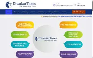 Diwakar Taxes Pleasanton website