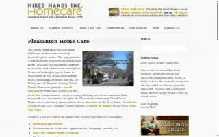Hired Hands Homecare Pleasanton website