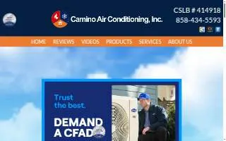 Camino Air Conditioning Inc. website