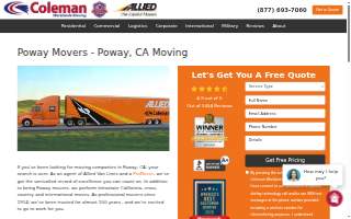 Coleman American Moving Services, Inc. of Poway