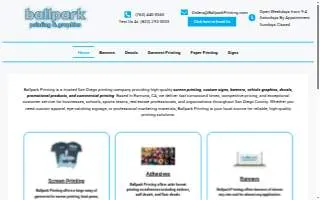Ballpark Printing website