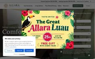 Allara Senior Living website