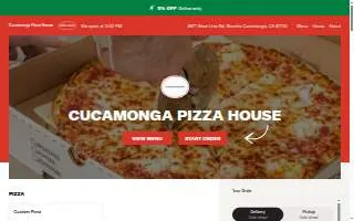 Cucamonga Pizza House website