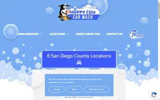 Happy Cow Car Wash of Rancho San Diego website