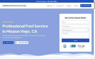 Saddleback Mountain pool and spa service of Rancho Santa Margarita