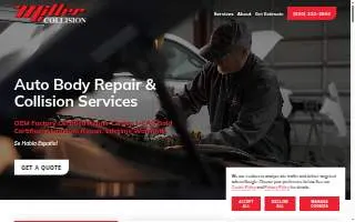 Miller Collision Center website