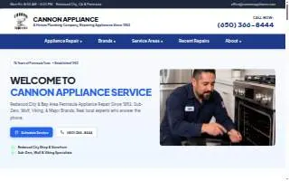 Cannon Appliance website
