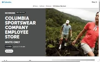Columbia Sportswear Company Employee Store of Richmond website