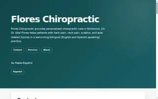 Flores Chiropractic Health Center website
