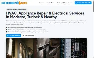 Chrisp Air HVAC and Appliance Repair website