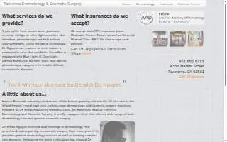 Raincross Dermatology & Cosmetic Surgery website