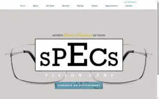 Specs Vision Care website