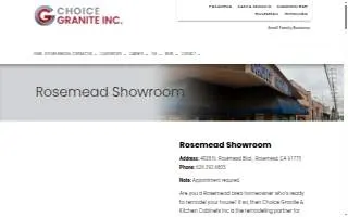 Choice Granite & Kitchen Cabinets of Rosemead website