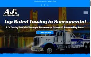 AJ's Towing of Sacramento website