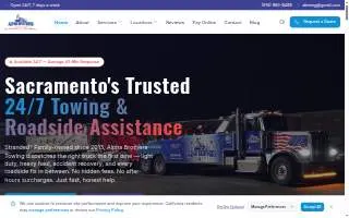 Alpha Brothers Towing of Sacramento website