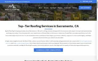 Apollo Roofing Company of Sacramento website