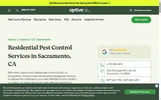 Aptive Pest Control of Sacramento website