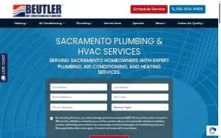 Beutler Air Conditioning and Plumbing website