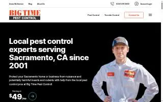 Big Time Pest Control of Sacramento website