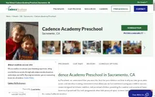 Cadence Academy Preschool of Sacramento website
