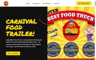 Carnival Food Trailer of Sacramento website