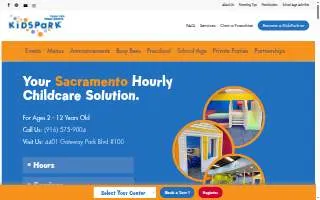 KidsPark - Sacramento website