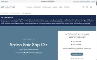 LensCrafters of Sacramento website