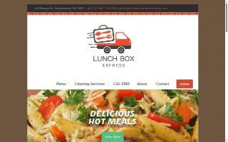 Lunch Box Express of Sacramento website