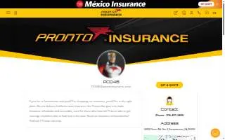 Pronto Insurance Agency of Sacramento website