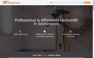 Swift Locksmith of Sacramento website
