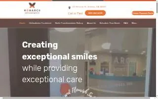 Monarch Orthodontics of Salinas website