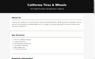 California Tires & Wheels of San Bernardino website