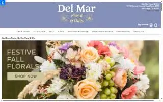 Del Mar Floral & Gifts website